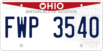 OH license plate FWP3540