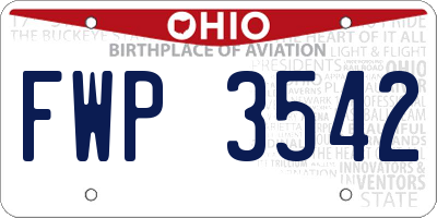 OH license plate FWP3542