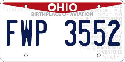 OH license plate FWP3552