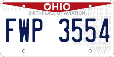 OH license plate FWP3554