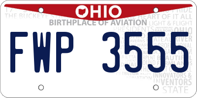 OH license plate FWP3555