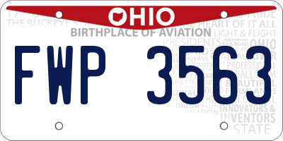 OH license plate FWP3563