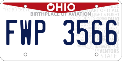 OH license plate FWP3566