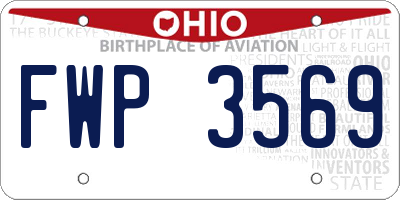 OH license plate FWP3569