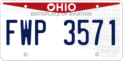 OH license plate FWP3571