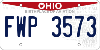OH license plate FWP3573
