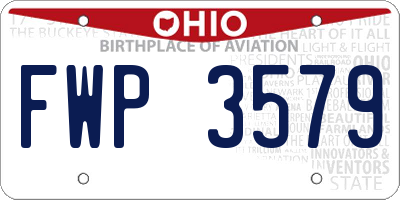 OH license plate FWP3579