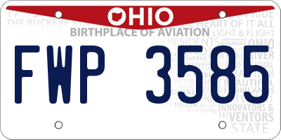 OH license plate FWP3585