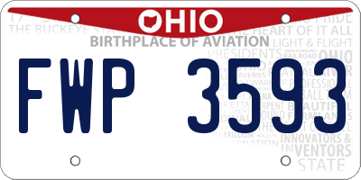 OH license plate FWP3593