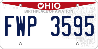 OH license plate FWP3595