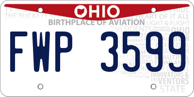 OH license plate FWP3599