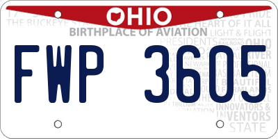 OH license plate FWP3605