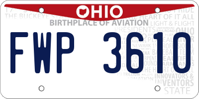 OH license plate FWP3610