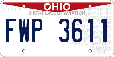 OH license plate FWP3611