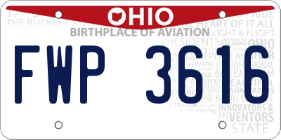 OH license plate FWP3616