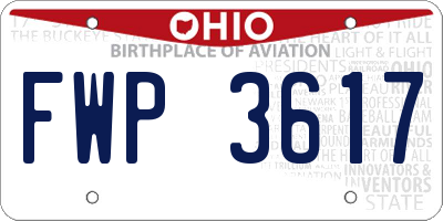 OH license plate FWP3617