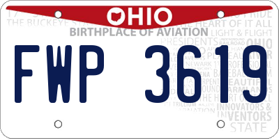 OH license plate FWP3619