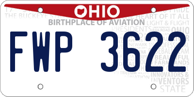 OH license plate FWP3622