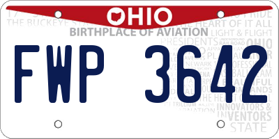 OH license plate FWP3642