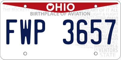 OH license plate FWP3657