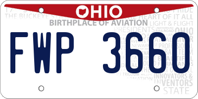OH license plate FWP3660