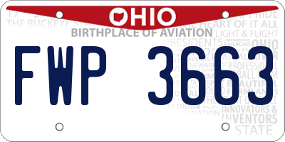 OH license plate FWP3663