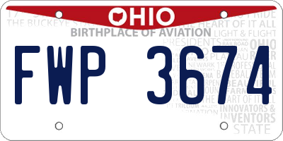 OH license plate FWP3674
