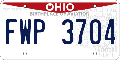 OH license plate FWP3704