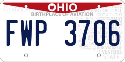 OH license plate FWP3706