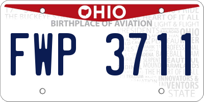 OH license plate FWP3711