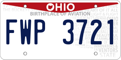OH license plate FWP3721