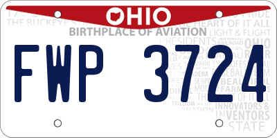 OH license plate FWP3724