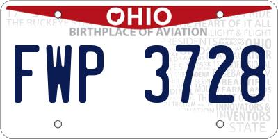 OH license plate FWP3728