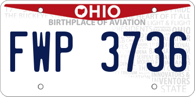 OH license plate FWP3736