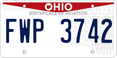 OH license plate FWP3742