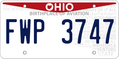 OH license plate FWP3747