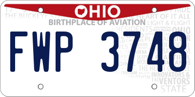 OH license plate FWP3748