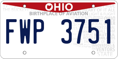 OH license plate FWP3751