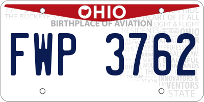OH license plate FWP3762