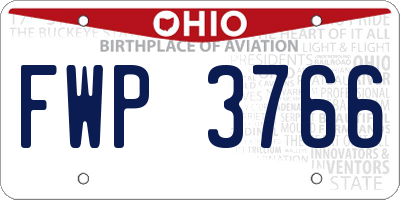 OH license plate FWP3766