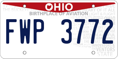 OH license plate FWP3772