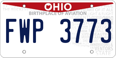 OH license plate FWP3773