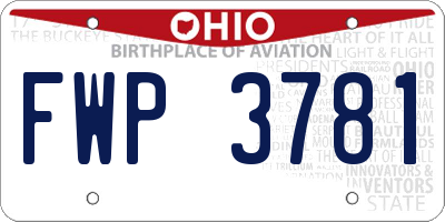 OH license plate FWP3781