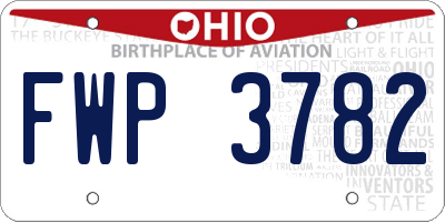 OH license plate FWP3782