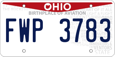 OH license plate FWP3783