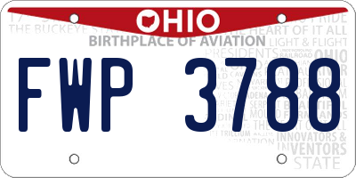 OH license plate FWP3788