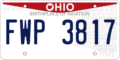 OH license plate FWP3817