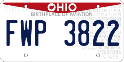 OH license plate FWP3822