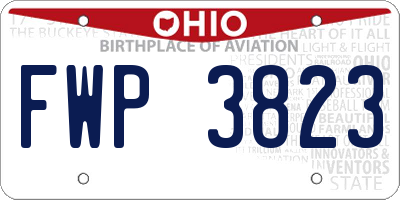 OH license plate FWP3823