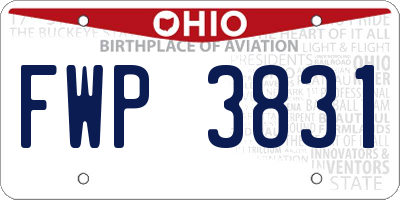 OH license plate FWP3831